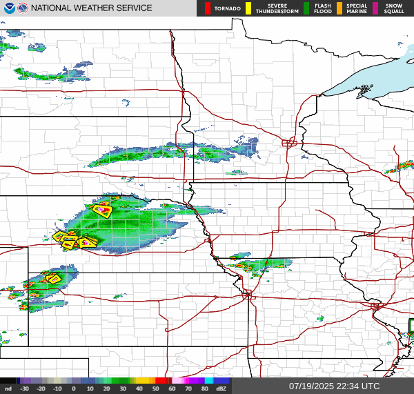 Weather radar map